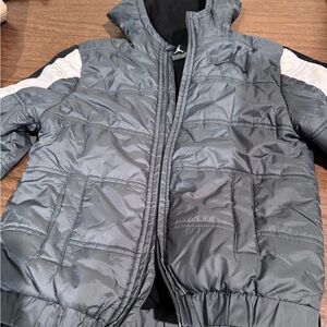 Jordan Kids Gray and White Puffer Jacket